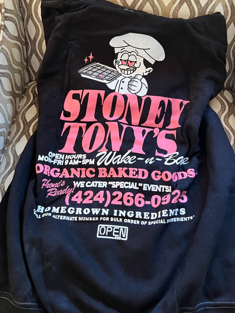 Stoney Tony's Hoodie Overdye Black NWT Sz 3XL
